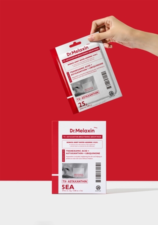 Dr. Melaxin TX Astaxanthin Brightening Serum Mask maska rozświetlająca w płacie do ujednolicenia kolorytu skóry