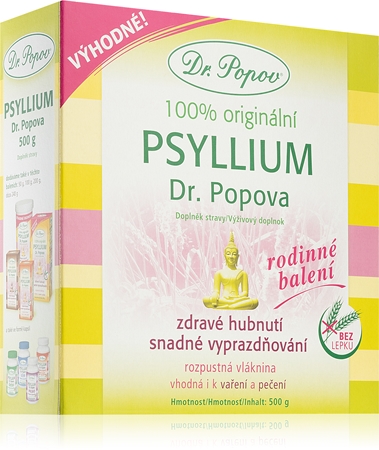 Dr. Popov Psyllium Indická rozpustná vláknina vláknina výživový doplnok