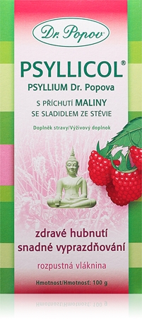 Dr. Popov Psyllicol s příchutí maliny vláknina doplněk stravy