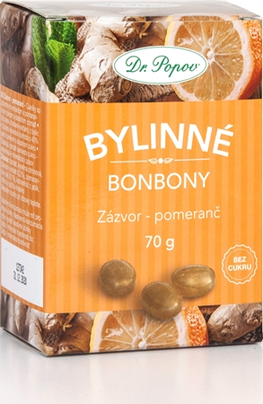 Dr. Popov Bylinné cukríky Zázvor-pomaranč cukríky