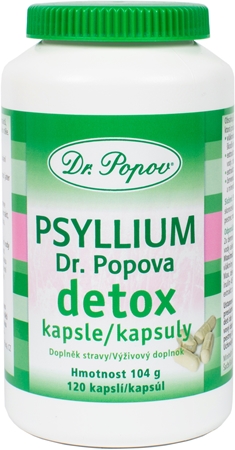Dr. Popov Psyllium Detox kapsuly na podporu detoxikácie organizmu