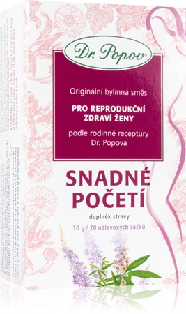 Dr. Popov Originální bylinná směs Jednoduché počatie bylinný čaj na podporu plodnosti