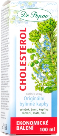 Dr. Popov Originální bylinné kapky Cholesterol bylinné kapky pro udržení normální hladiny cholesterolu