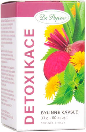 Dr. Popov Bylinné kapsle Detoxikace kapsle pro podporu detoxikace organismu