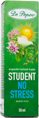 Dr. Popov Originální bylinné kapky Študent No stress bylinné kvapky na podporu duševnej rovnováhy