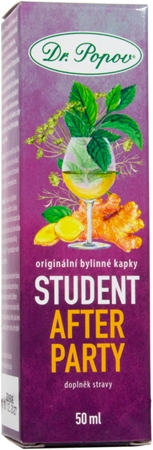 Dr. Popov Originální bylinné kapky Študent After Party bylinné kvapky na podporu fyzickej a psychickej rovnováhy tela