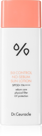 Dr.Ceuracle 5α Control No-Sebum Sun Lotion fluid protector cu minerale pentru fata SPF 50+