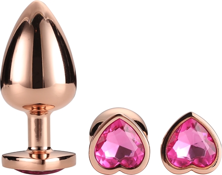 Dream Toys Gleaming Love Silver Plug Set sada análních kolíků Rose Gold Plug Set