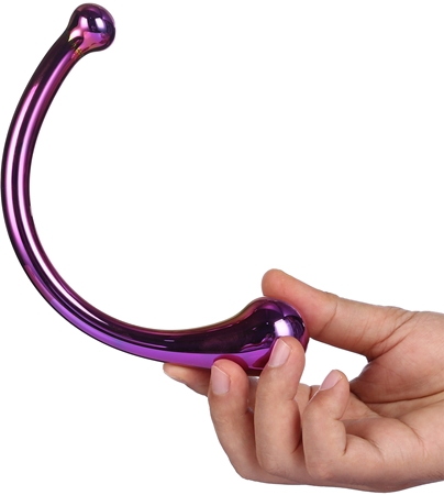 Dream Toys Glamour Glass Curved Wand Dildo a doppia estremità