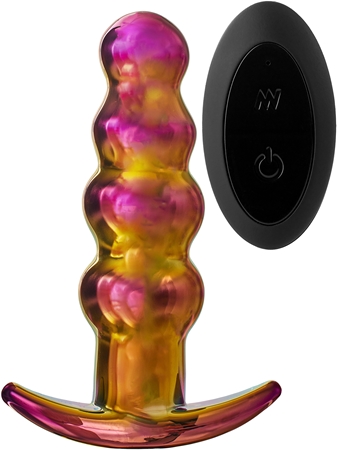 Dream Toys Glamour Glass Remote Beaded anální vibrátor