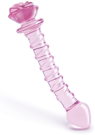 Dream Toys Glaze Glass 9" Rosebud Spiral G-spot dildo