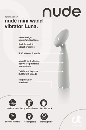Dream Toys NUDE Luna Mini Wand masážní hlavice a vibrátor