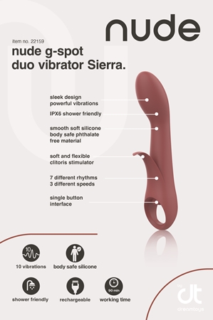Dream Toys NUDE Sierra G-spot Duo vibratore con stimolatore clitorideo