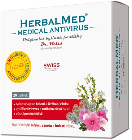 Dr.Weiss HerbalMed MEDICAL pastilky pastilky pro úlevu od bolesti v krku