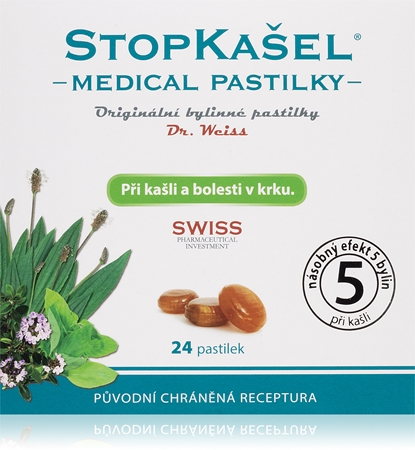 Dr.Weiss STOPKAŠEL Medical pastilky pastilky pri bolestiach v krku