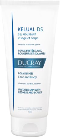 Ducray Kelual DS espuma em gel para lavar a pele irritada e sensível para rosto e corpo