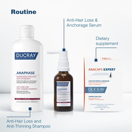 Ducray Anaphase+ Anti-Hair Loss Anti-Thinning Shampoo Tugevdav ja elavdav šampoon juuste väljalangemise raviks