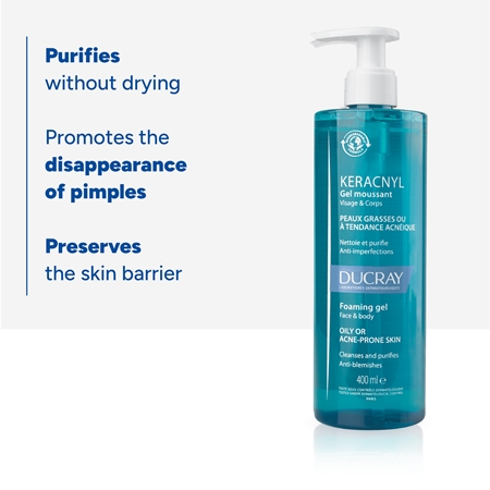 Ducray Keracnyl Foaming gel Purifying Foam Gel for oily acne-prone skin