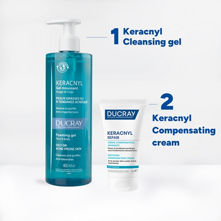 Ducray Keracnyl Repair Soothing Compensating Cream Soothing And Moisturizing Cream for sensitive acne-prone skin