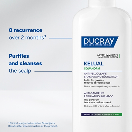 Ducray Kelual Squanorm Regulating Treatment Shampoo Oily Dandruff Šampoon rasuse kõõma hoolduseks