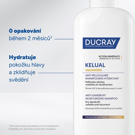 Ducray Kelual Squanorm Moisturizing Treatment Shampoo Dry Dandruff šampon proti suchým lupům