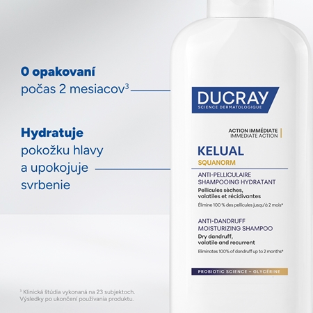 Ducray Kelual Squanorm Moisturizing Treatment Shampoo Dry Dandruff šampón proti suchým lupinám