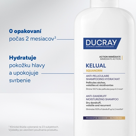 Ducray Kelual Squanorm Moisturizing Treatment Shampoo Dry Dandruff šampón proti suchým lupinám