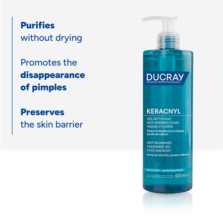 Ducray Keracnyl cleansing water for oily and problem skin