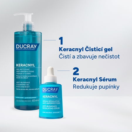 Ducray Keracnyl čisticí voda pro mastnou a problematickou pleť