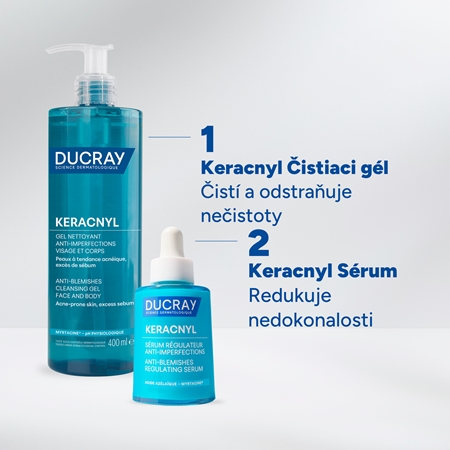Ducray Keracnyl čistiaca voda pre mastnú a problematickú pleť