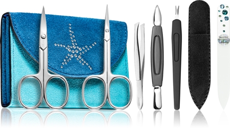 DuKaS Premium Line Solingen 216 Manikyrset + fodral Blue-Turquoise