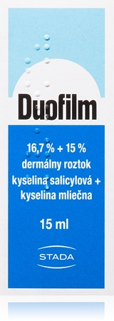 Duofilm Duofilm 167 mg/g + 150 mg/g roztok na odstránenie bradavíc