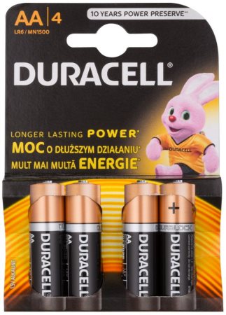 Duracell 1,5 V Alkaline Batteria AA 4 pz