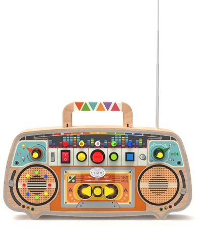 2Kids Toys Activity Board Wooden FM Radio activity toy