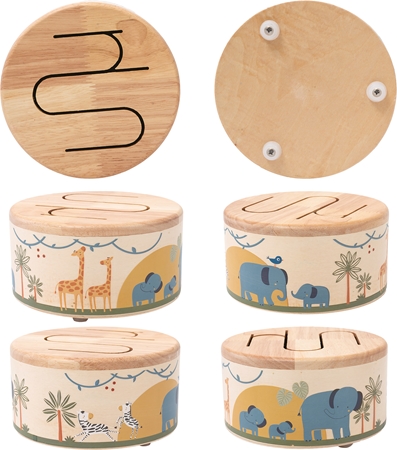 2Kids Toys Wooden Drum Safari jouet musical