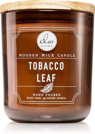dw home tobacco leaf candle Oud Scented Candles poured into a modern flat black glass jar and finished with a flat black metal lid for a clean Black Large DW Home Dcor