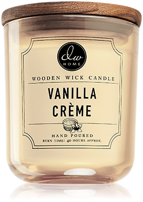 DW Home Signature Vanilla Créme vonná sviečka s dreveným knotom