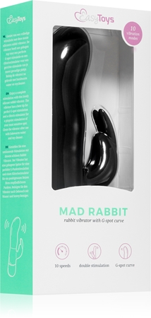 EasyToys Mad Rabbit Black вібратор зі стимулятором клітора