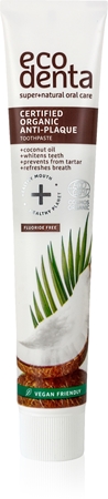 Ecodenta Certified Organic Anti-plaque pasta protiv zubnog plaka za zdrave desni s kokosovim uljem