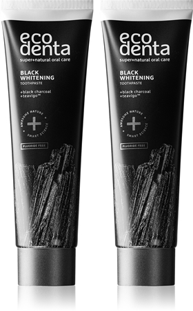 Ecodenta Expert Black Whitening pasta de dientes blanqueadora con carbón negro sin flúor