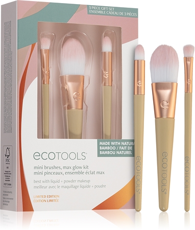 Ecotools Make-Up Pinselset 6-teilig – Mit Tasche, Aus Nachhaltigen Materialien (Pinsel & Applikatoren)