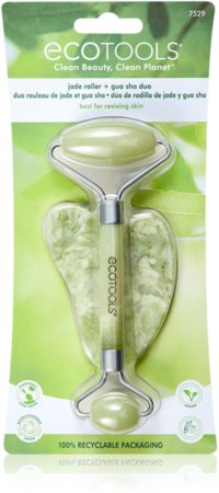 EcoTools Jade Roller & Gua Sha Massagerolle für das Gesicht und Massage Hilfsmittel