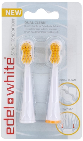 Edel+White Sonic Generation Dual Clean cabeças de reposição para escova de dentes sónica 2 pçs