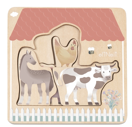 eliNeli Wooden Puzzle Farm puzzle wooden