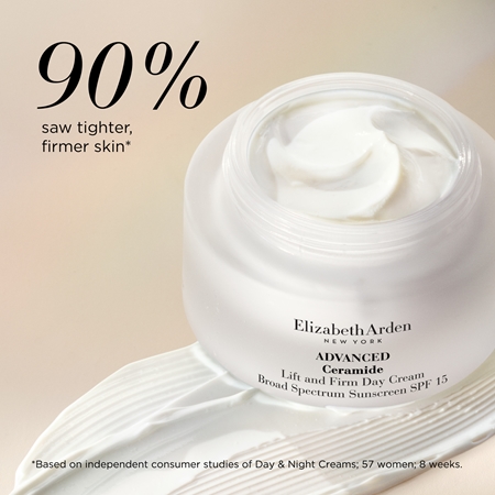Elizabeth Arden Advanced Ceramide Lift And Firm Day Cream SPF 15 dieninis kremas standinamojo poveikio