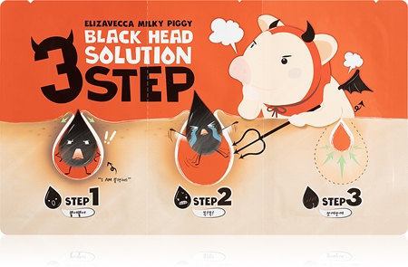 Elizavecca Milky Piggy 3 Step Black Head Solution Trīsfāžu līdzeklis pret pinnēm