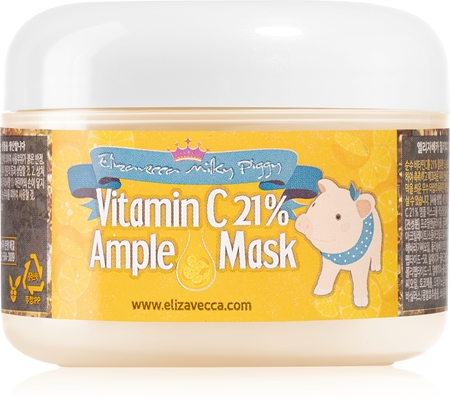 Elizavecca Milky Piggy Vitamin C 21% Ample Mask Máscara hidratante e iluminadora para pele cansada