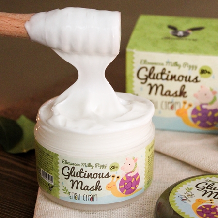 Elizavecca Milky Piggy Glutinous Mask 80% Snail Cream máscara nutritiva, hidratante e intensiva com extrato de baba de caracol