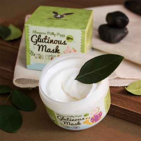Elizavecca Milky Piggy Glutinous Mask 80% Snail Cream máscara nutritiva, hidratante e intensiva com extrato de baba de caracol