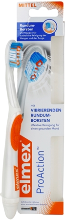 Elmex ProAction Vibrating Toothbrush With Battery Medium